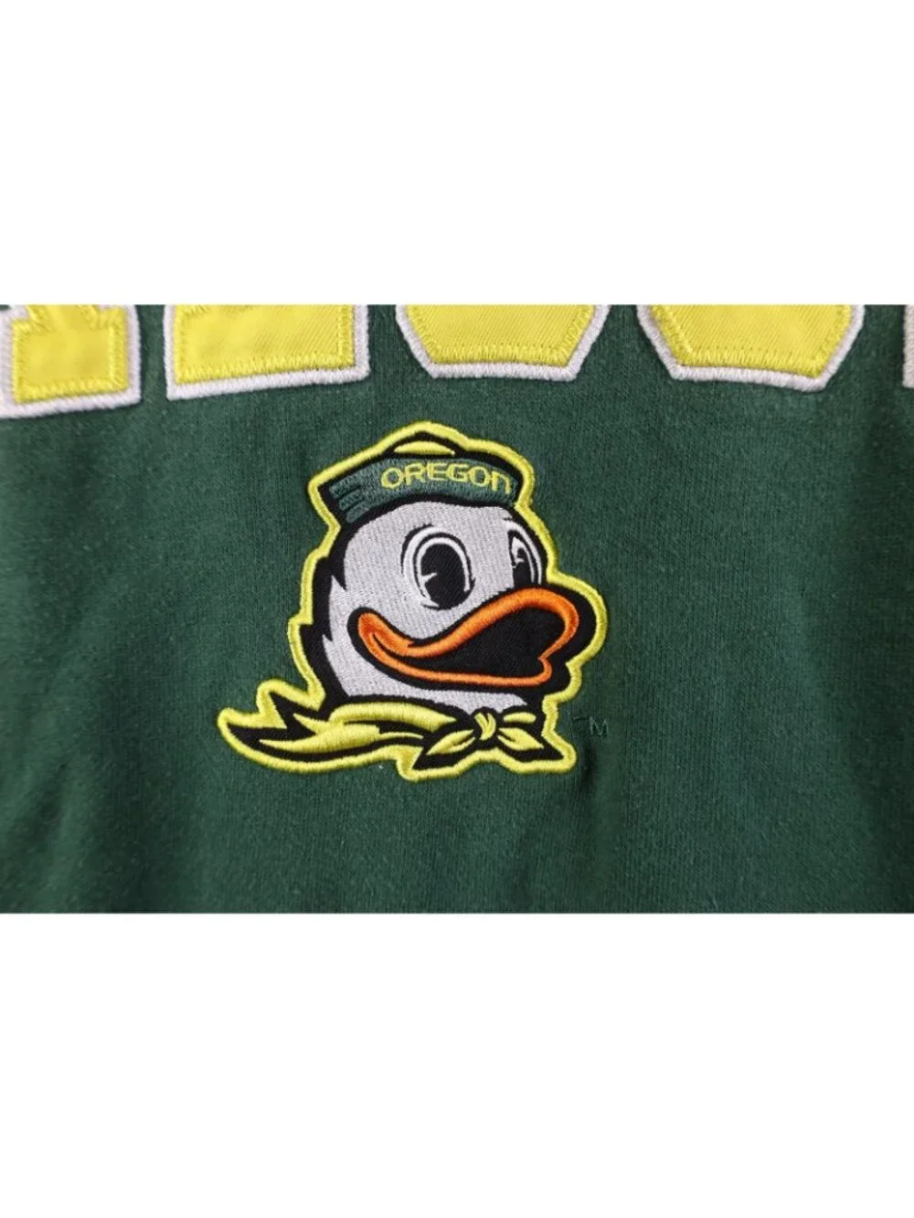Vintage Y2K Mens Medium Distressed University of Oregon Hoodie Sweatshirt Green